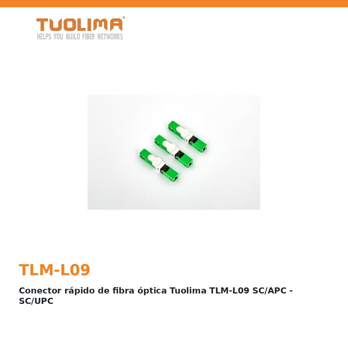 Conector rápido de fibra óptica Tuolima TLM-L09 SC/APC - SC/UPC
