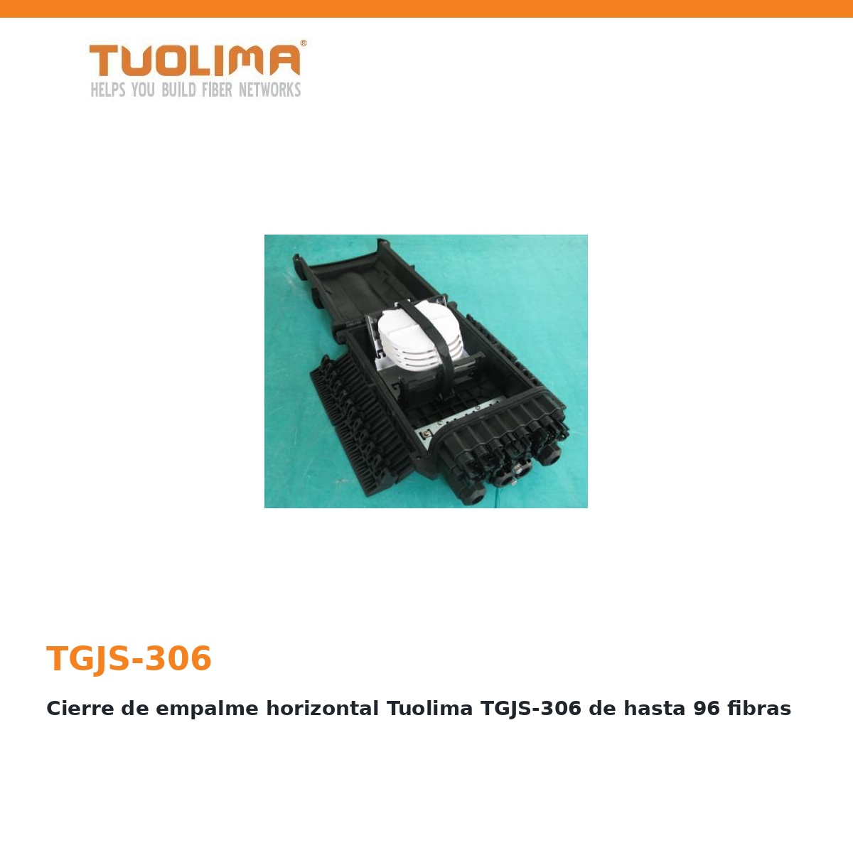 Cierre de empalme horizontal Tuolima TGJS-306 de hasta 96 fibras