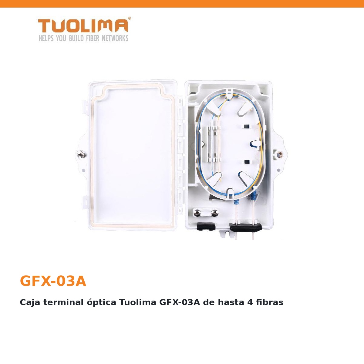 Caja terminal óptica Tuolima GFX-03A de hasta 4 fibras