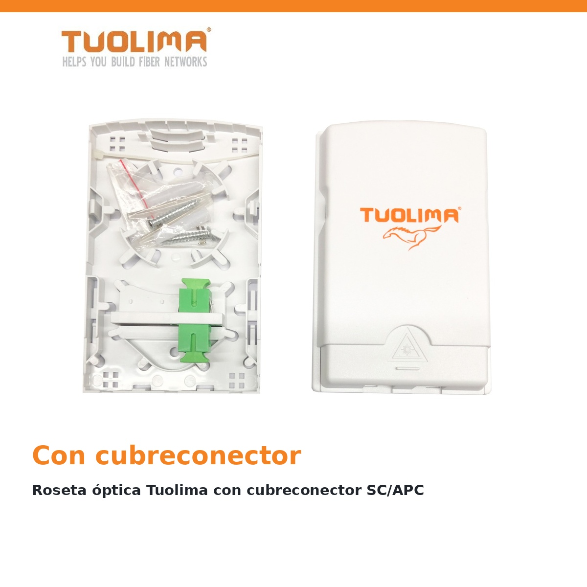 Roseta óptica Tuolima con cubreconector SC/APC