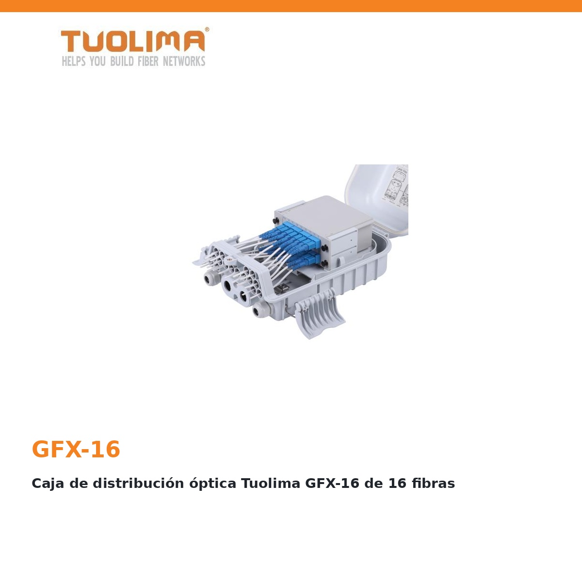 Caja de distribución óptica Tuolima GFX-16 de 16 fibras