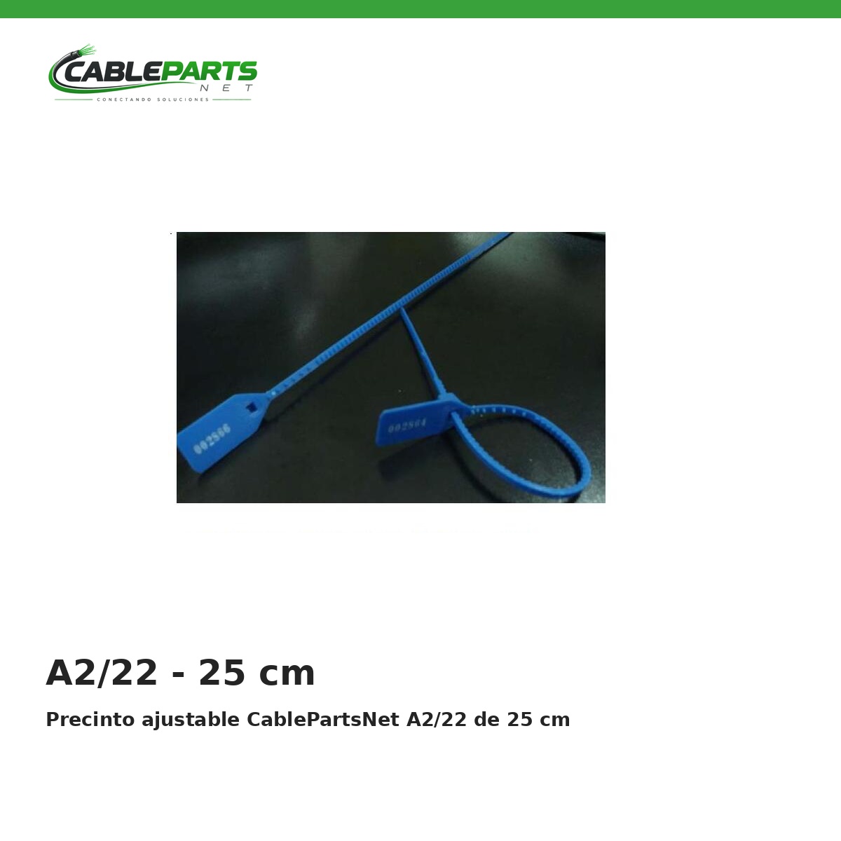 Precinto ajustable CablePartsNet A2/22 de 25 cm
