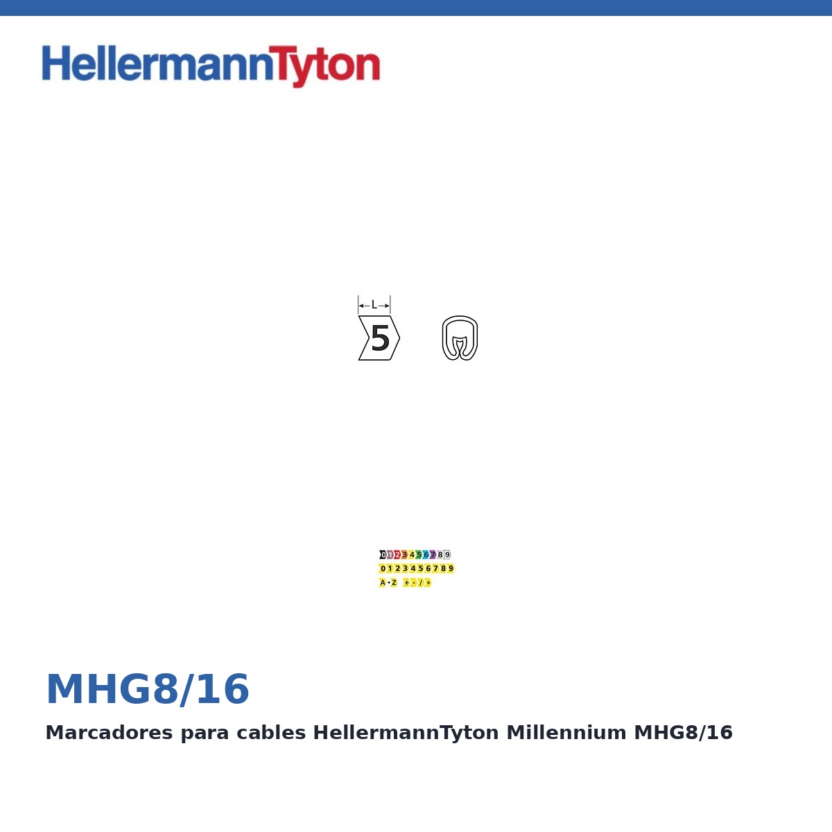 Marcadores para cables HellermannTyton Millennium MHG8/16